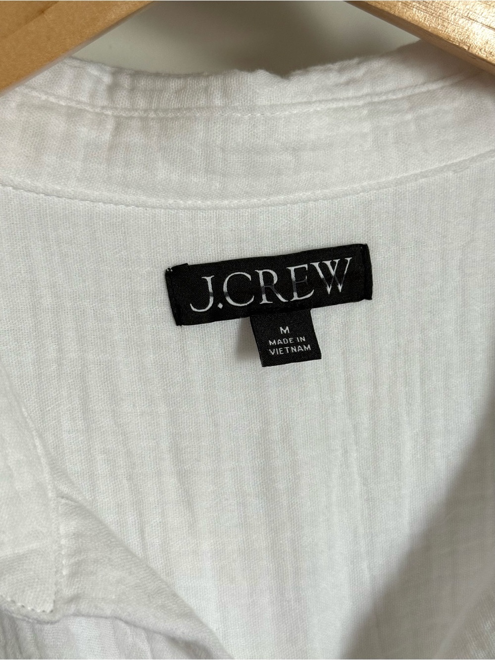 J. Crew V-neck Short Sleeve Soft Gauze Cotton Shirt Dress White Pockets Medium - Picture 11 of 16
